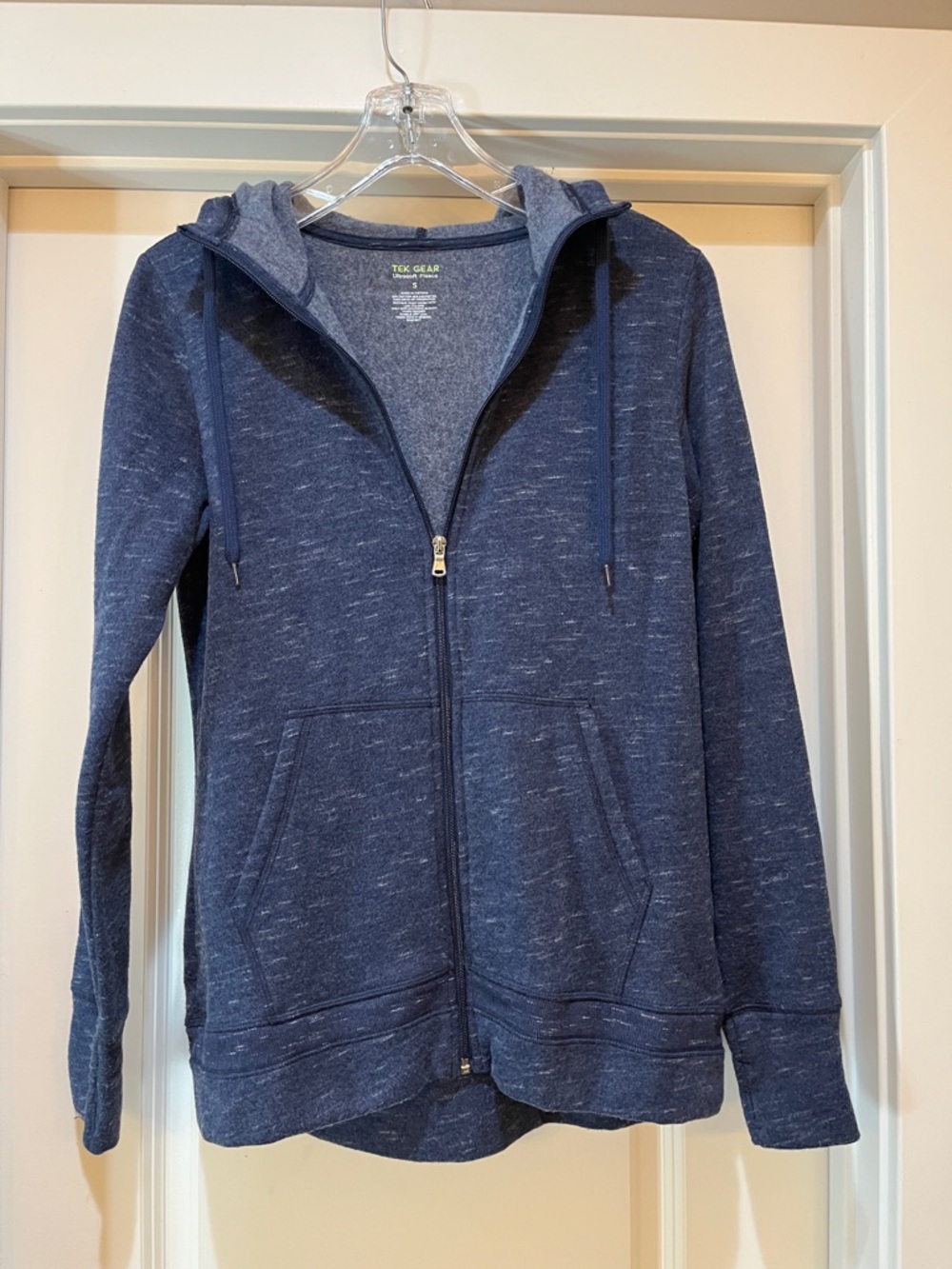 Tek Gear Heathered Navy Full-Zip Hooded Sweatshirt